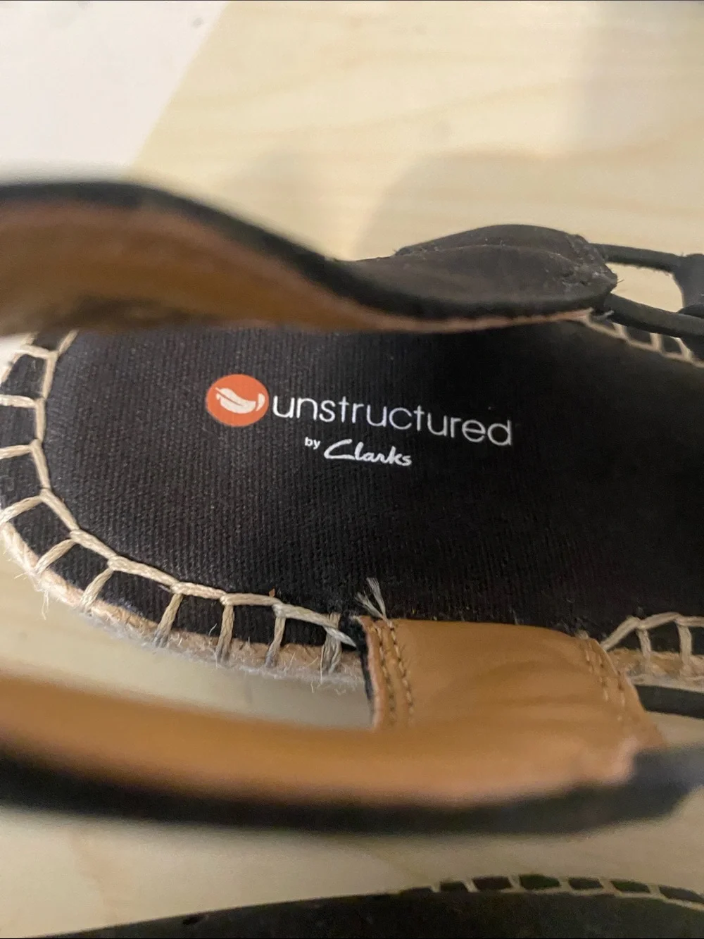 Clarks Black Espadrille Slingback Sandals